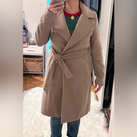 Calvin Klein belted beige coat - Picture 1 of 3